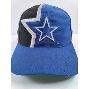 Vintage Dallas Cowboys Apex One NFL Pro Line Snapback Hat Blue Black Star Logo